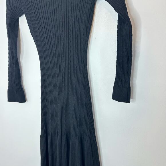 Commense Contrast Trim Collared Long Sleeve Knit Dress Womans Medium - Picture 3 of 12